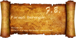Faragó Berengár névjegykártya